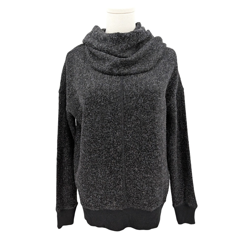 Abercrombie and Fitch Cowl‎ Neck Boucle Sweater Jr XS Charcoal Minimalist Soft